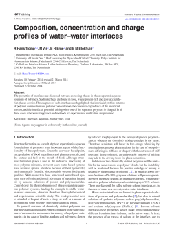 Composition, concentration and charge profiles of water&ndash;water