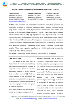 NOVEL CHARACTERIZATION OF FEW MEDICINAL PLANT