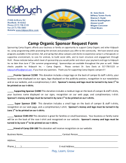 Camp Organic Sponsor Request Form