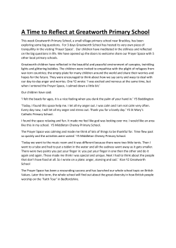 prayer space press release time to reflect at Greatworth Primary