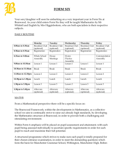 FORM SIX - Branwood Preparatory School