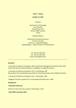 K&uuml;ntayCV - Ko&ccedil; &Uuml;niversitesi