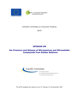 Opinion of the Scientific Committee on Consumer Products on the