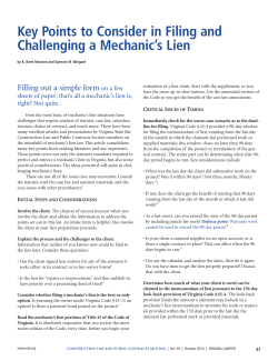 Key Points to Consider in Filing and Challenging a