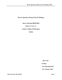 Review Question Solving, Class IX-Biology
