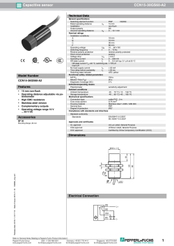 1 Capacitive sensor CCN15 30GS60 A2