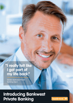 Introducing Bankwest Private Banking