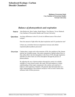 Carbon Dioxide Chambers Balance of photosynthesis and respiration
