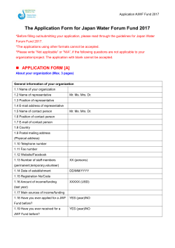 Application Form for the JWF Fund 2017