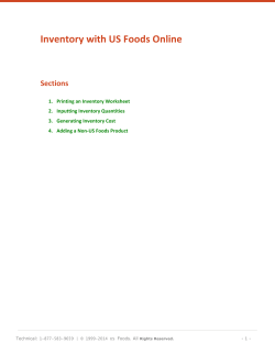Inventory with US Foods Online