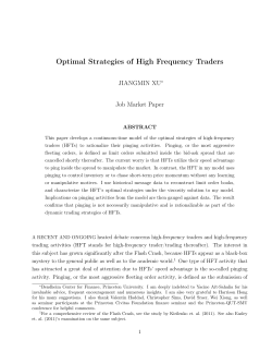 Optimal Strategies of High Frequency Traders