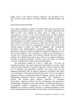 Cognitive linguistics. The quantitative turn. The essential reader. Berlin