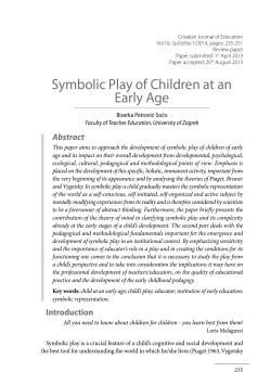 Symbolic Play of Children at an Early Age