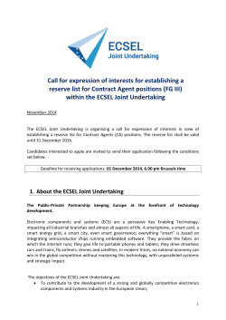 Call for expression of interests for contract agent and