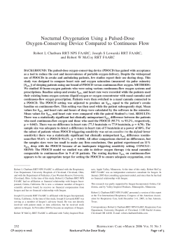 Nocturnal Oxygenation Using a Pulsed-Dose Oxygen