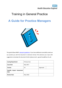 GP Training Practices: a guide for practice managers