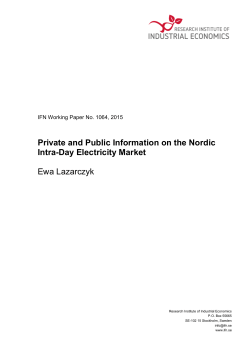 Private and Public Information on the Nordic Intra