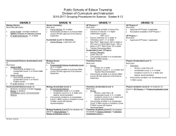 High School Science 2016-2017 - Edison Township Public Schools