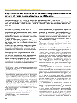 Hypersensitivity reactions to chemotherapy