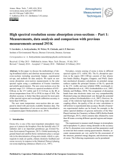 High spectral resolution ozone absorption cross