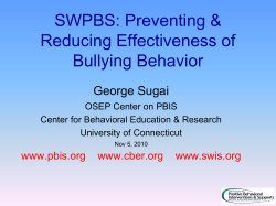 Preventing and Reducing the Effectiveness of Bullying Behavior