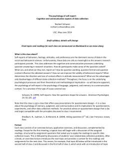 The psychology of self-report: Cognitive and communicative aspects