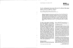 Test for Allelopathic Interactions Between Two Marine Microalgal