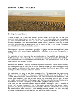 einkorn talking &ndash; october