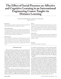 The Effect of Social Presence on Affective and Cognitive Learning in