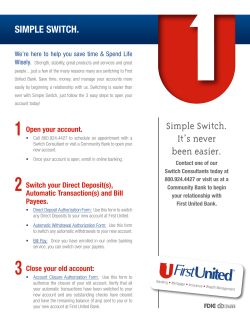 Simple Switch. It`s never been easier.