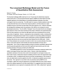 The Linearized Multistage Model and the Future of Quantitative Risk