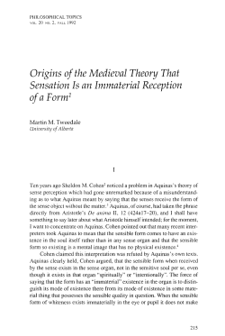Origins of the Medieval Theory That Sensation Is an