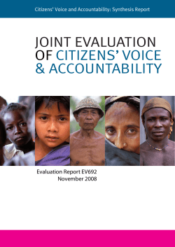 Evaluation of Citizens` Voice and Accountability: Synthesis Report
