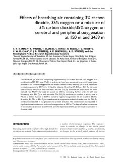 Effects of breathing air containing 3% carbon dioxide, 35% oxygen