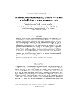 Unlearned preference for red may facilitate recognition of palatable