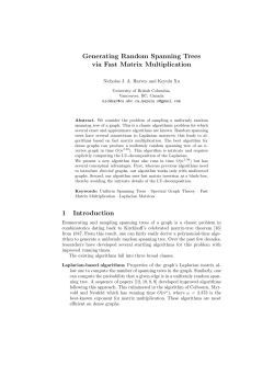 Generating Random Spanning Trees via Fast Matrix