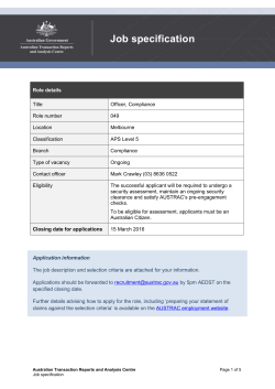 Selection criteria