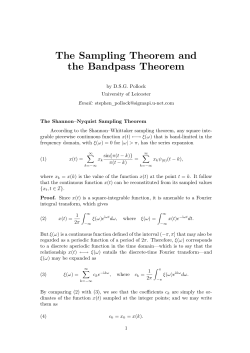 The Sampling Theorem and the Bandpass Theorem