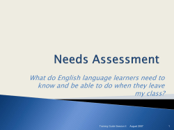 Needs Assessment