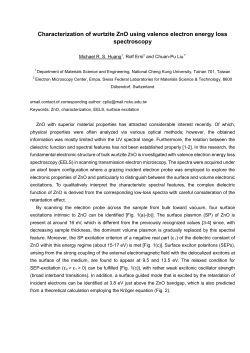 Characterization of wurtzite ZnO using valence electron energy loss