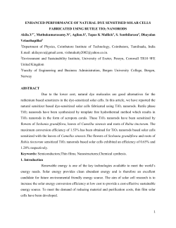 enhanced performance of natural dye sensitised solar cells