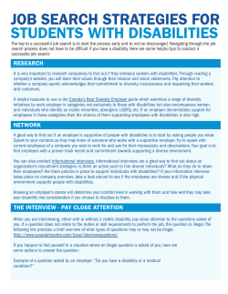 job search strategies for students with disabilities