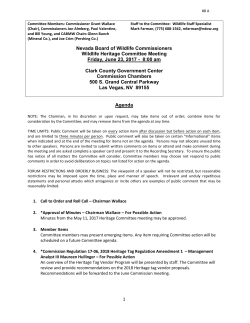 Committee Agenda - Nevada Department of Wildlife