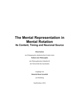 The Mental Representation in Mental Rotation Its Content, Timing