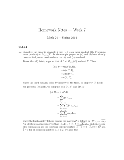 Homework Notes &mdash; Week 7 - Dartmouth Math Department