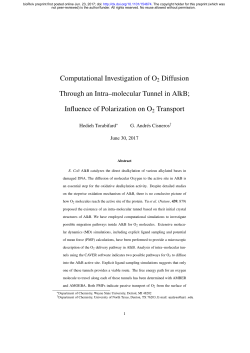 Computational Investigation of O2 Diffusion Through an