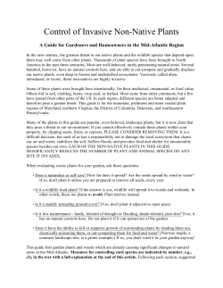 Control of Invasive Non-Native Plants