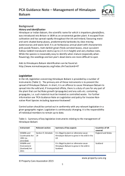 PCA Guidance Note &ndash; Management of
