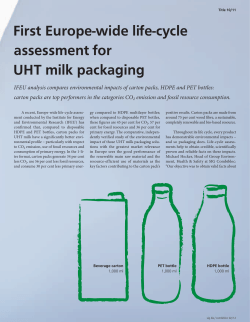 First Europe-wide life-cycle assessment for UHT