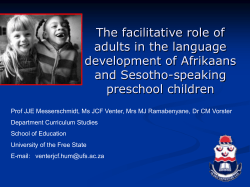 Taal- en geletterdheidsontwikkeling by peuters van verskillende